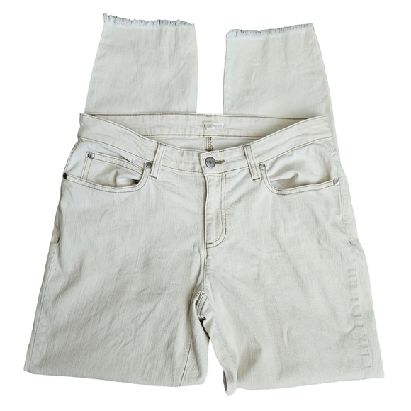 Eileen Fisher Womens Skinny Ankle Jeans in Cream Sz 8 - Picture 1 of 10